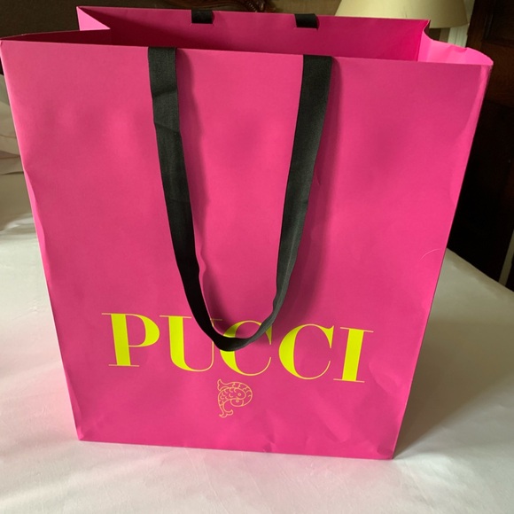 Brand new rare Emilio Pucci pink authentic shopping bag with fabric handles - Picture 1 of 8